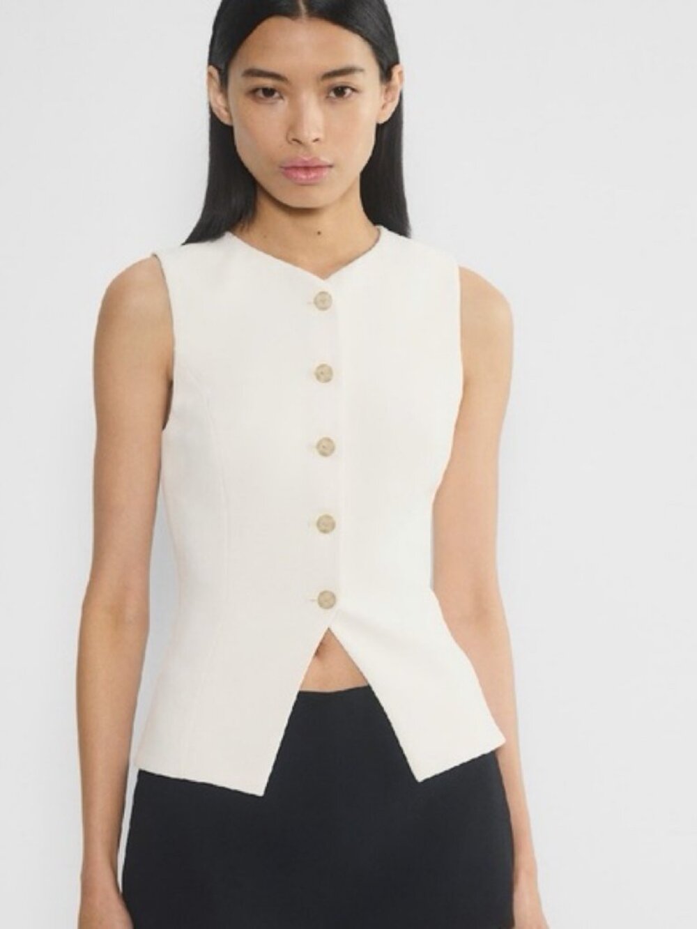 Aritzia Wilfred Regal Tailored Vest Cream Size 4